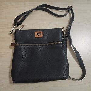Martin & MacArthur Hawaii Koa & Leather Black Crossbody Bag